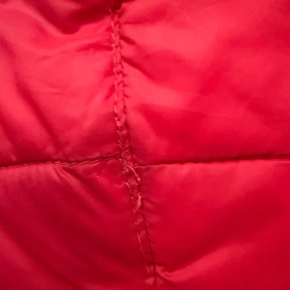 Kids Lands End Reversible Insulated Fleece Winter Jacket Red Puffy Jacket 10-12 - Picture 8 of 12